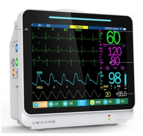 Veterinary monitor 12 channels 12.1 inch LCD screen with ECG, RESP, NIBP, SPO2, HR, AND TEMP