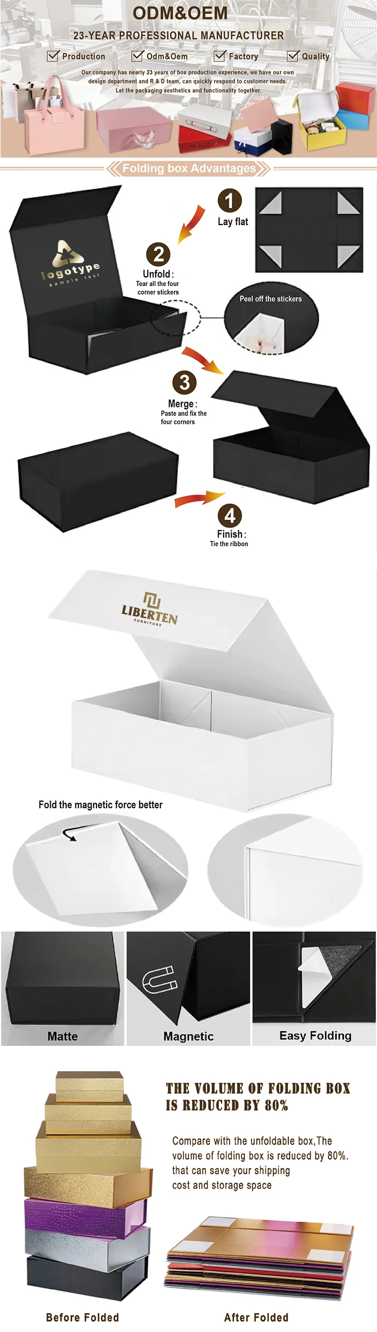 Handmade Luxury Rigid Paper Cardboard Packaging Gift Box Custom Black ...