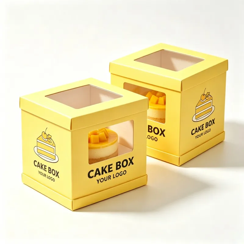 Scatole monouso per torte da pasticceria, scatole personalizzate per torte in carta, scatole in cartone per torte da festa con finestra trasparente, scatole per imballaggio riciclabili, scatole regalo riciclabili