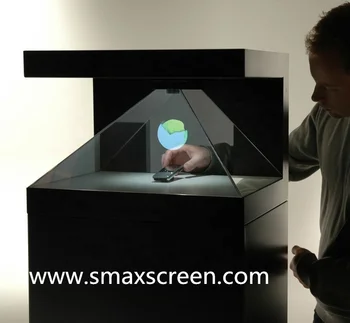 270度22インチホログラフィックガラスピラミッドショーケース3D