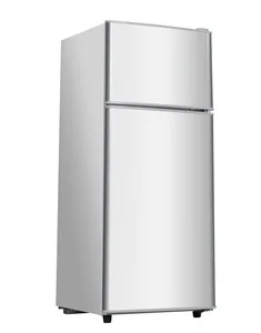 102L Potable Mini Refrigerators Double Door Fridge and Freezer Energy Efficient for Household Office Use