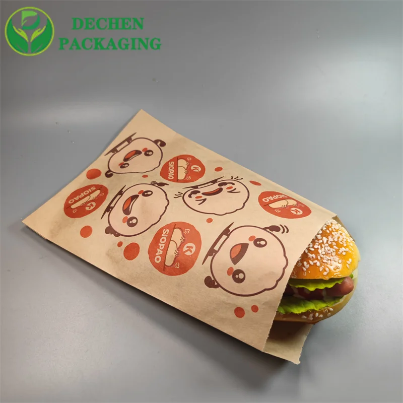 Sac en papier imprimé restaurant à emporter sac en papier kraft sac en papier kraft personnalisé Shopping Food bag