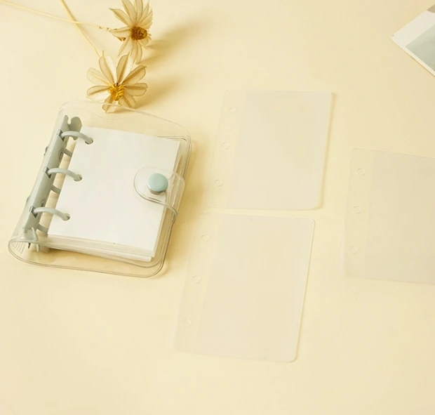 Creative Cute Transparent Three Ring Mini Loose-leaf PVC Portable Notebook Ring Loose-leaf Binder Handbook Notepad