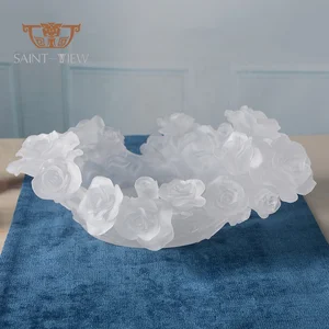 Classic Handmade Nordic Crystal Glass Chocolate Bowl for Wedding Centerpieces Decoration Ramadan