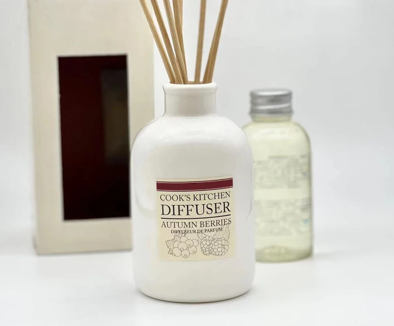 Luxury Glass Square Bottle Flameless Dried Flower Rattan Aromatherapy ...