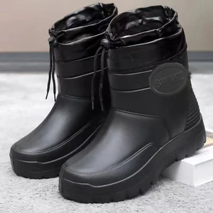 Lightweight Waterproof Boots High Quality Warm Lining Outdoor Winter Snow Shoes EVA Non-Slip Fishing Ankle Gumboots Rain Boots