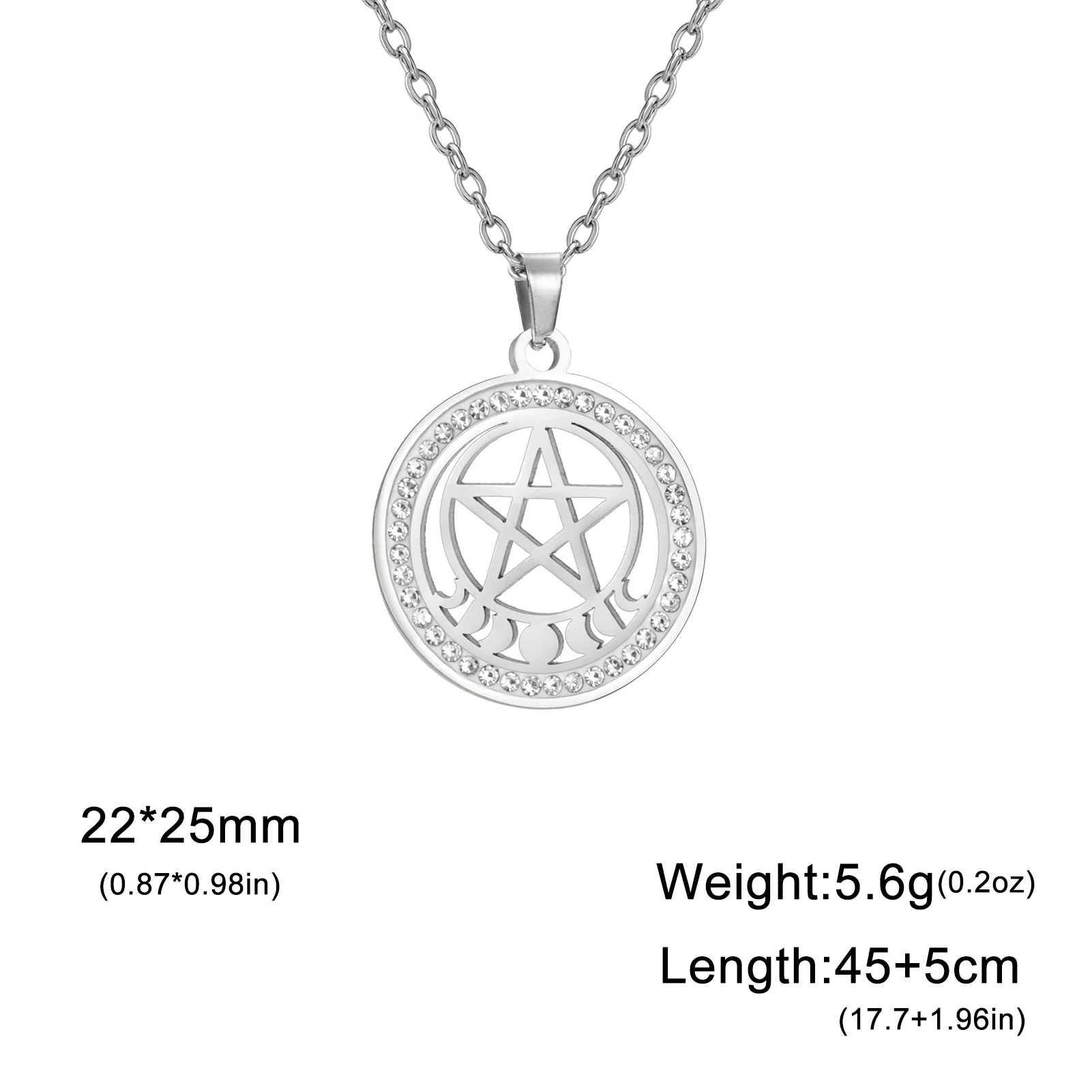 服/ファッション PS Phases of the 12Moon Pentacle Pendant Pentacle Pendant w/ Phases of the Moon Sterling Silver – woot & hammy