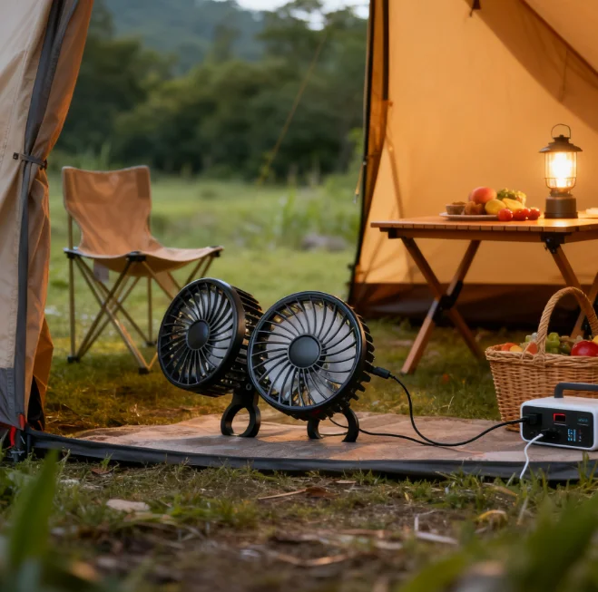 Portable Dual-head Car Fan, USB, 5V, 12V, 24V - detail 8
