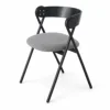 Light Gray Woven Seat, Black Steel Frame