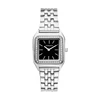 Silver Band Black Dial
