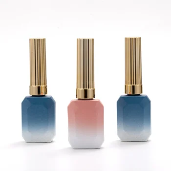OEM13ml Factory Custom Wholesale Gradient Color Nail Polish Empty Glass Bottle Light-Resistant Portable with Cap Brushes