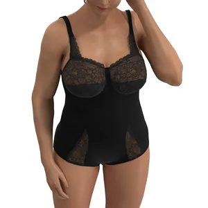 Women's Custom Bodysuit in Plus Size Hot Sexy Button Playsuit with Breathable Silk Embroidery Decoration Fat Friendly Shaper