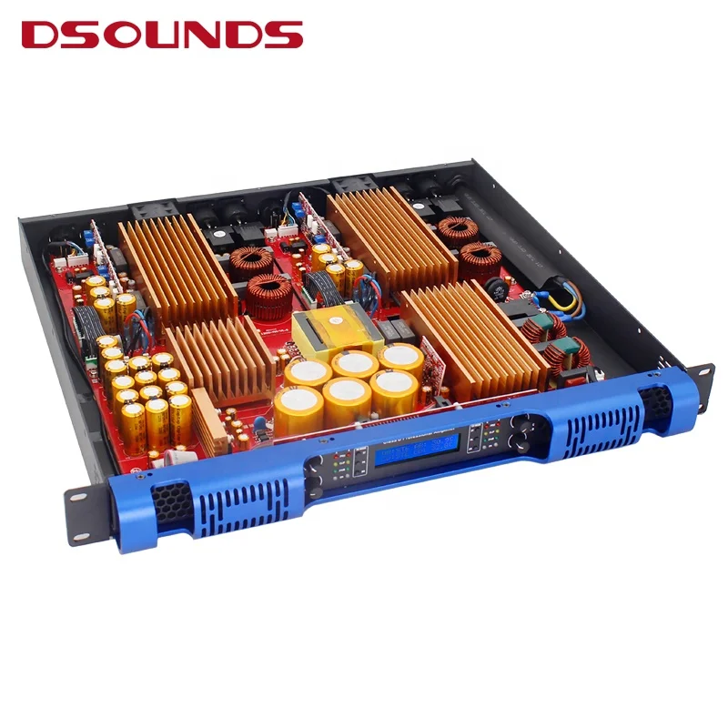 Class D Professional Amplifier Audio Amplifier 4-channel Stereo Power Amplifier 1U Size 1200Wx4 for DJ Sound Set
