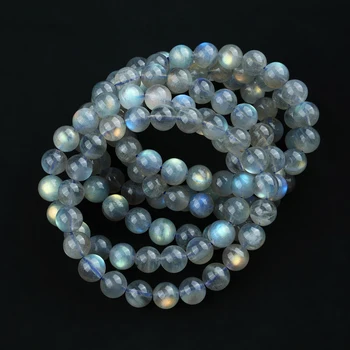 Wholesale A+++ Natural Rainbow Blue Labradorite Beads 7-10mm Loose Stone Beads for Jewelry Making Bracelet DIY Accessories