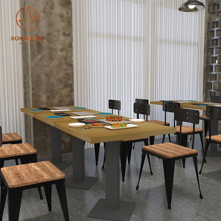 Strong Quality Morden Cheap Durable Outdoor Indoor square Round clear Texture Restaurant Mdf Dining Table