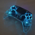 Wireless Controller Transparent PS4 Wireless Controller With 7 Color Light 6 Aixs-gyro Turbo Function Gamepad Wireless PS4 Controller
