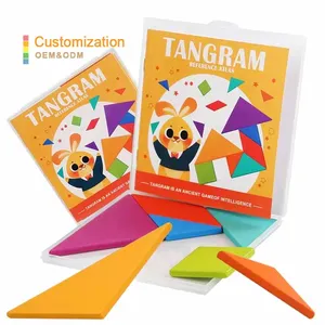 Colorful Wooden Tangram Puzzle Set for Kids Toys Children Educational Toy Wooden Brain Training Geometry Tangram Puzzle