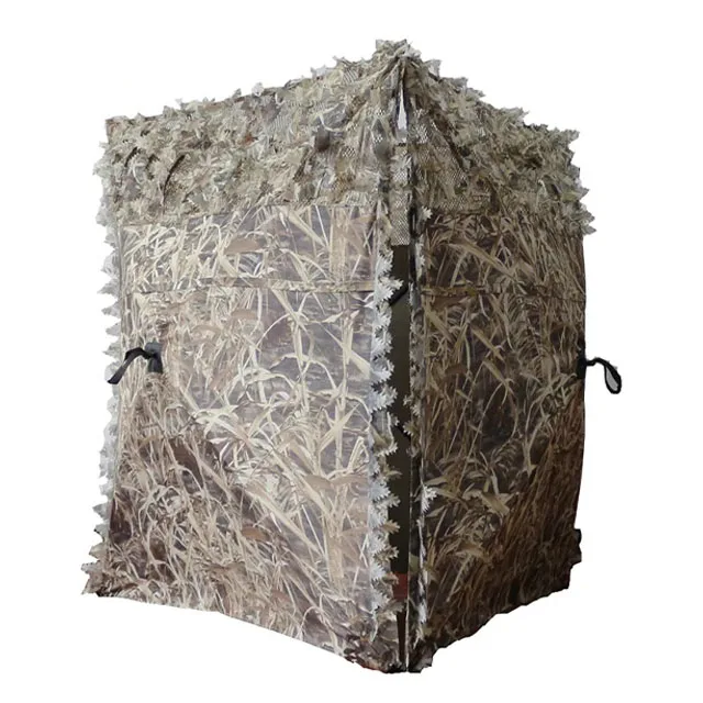 Camouflage Fence Hunting Ground Blind 3D Leaf Foldable Waterproof 3 Face Direction Waterweed Camo Fence Hunting Outdoor Bunker