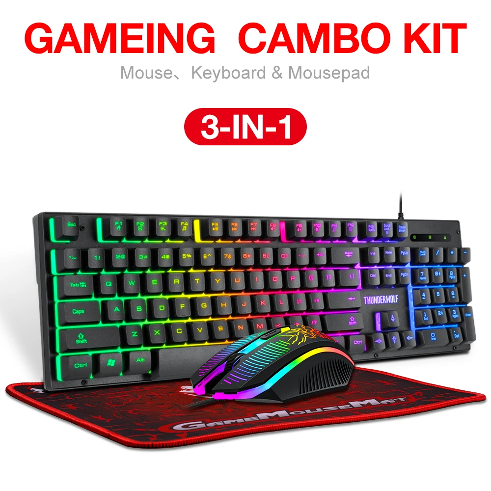 Twolf Tf31 Backlit 3-in-1 Gaming Keyboard & Mouse Combo For Pc Gamers