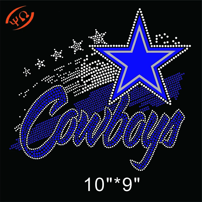 Wholesale Bling T shirt Dallas cowboys helmet Rhinestone Transfer Iron on  From m.