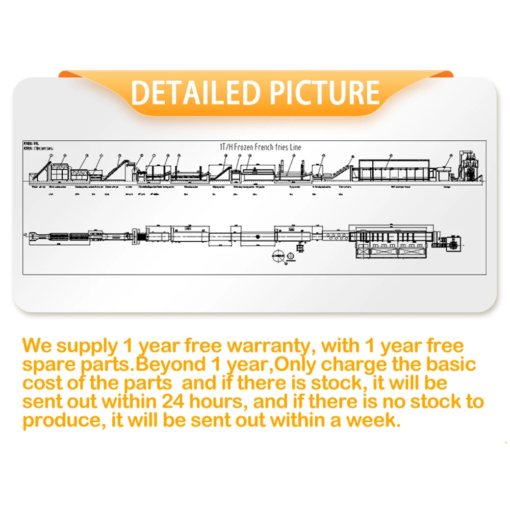 TCA Fully Automatic Frozen French Fries Processing Line French Fried Potatoes Equipment Making Machine