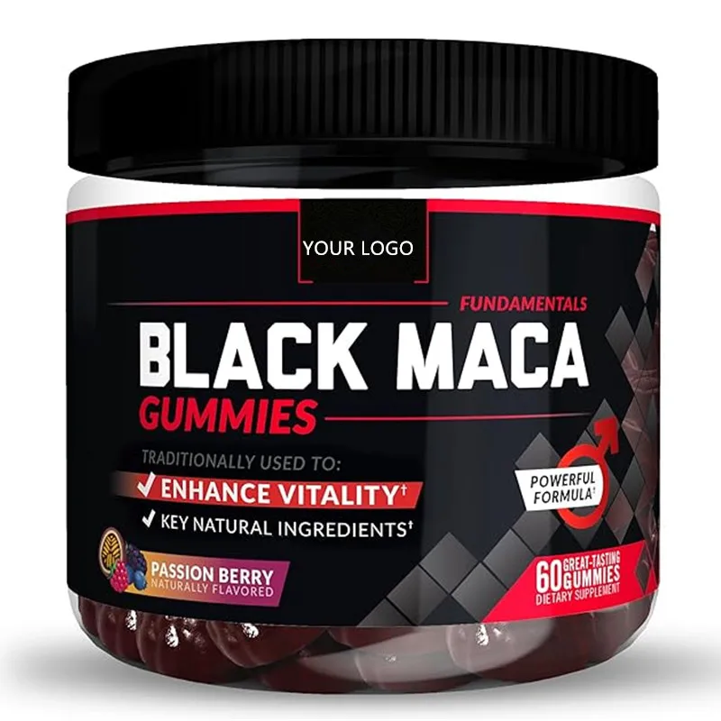 Maca is fearr fear láidir maca dubh gummies do fhir agus do mhná fréamh maca dubh chun beathacht a fheabhsú