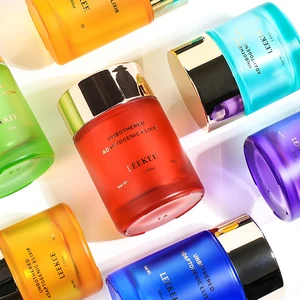 Cosmetic Packaging Cream Jar 50g Plastic Lid and Cream Color Glass Jar with Cap for Face Cream Mascara Baby Skincare