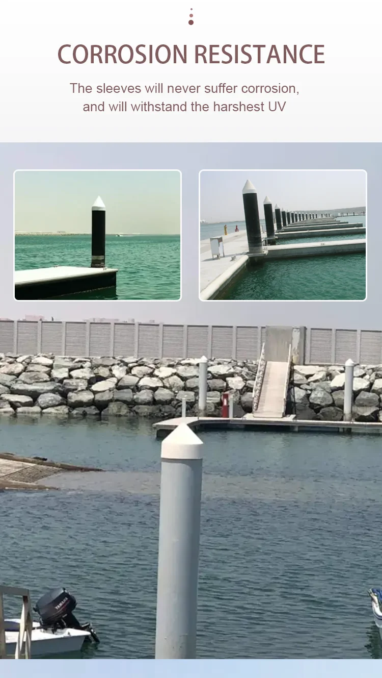 Wharf Fiberglass Pile Cap Galvanised Construction Surefoot Dock Pile