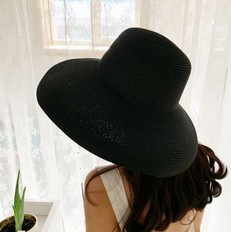 2024 New Vintage Wide-Brimmed Straw Hat For Sun Protection, Vacation, Beach, Children's Summer Large Brim_voghion.com