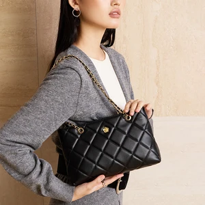 Manufacturer Wholesale Custom Vintage Women's Genuine Leather Crossbody Shoulder Bag Chains Large Capacity High-quality Diamond