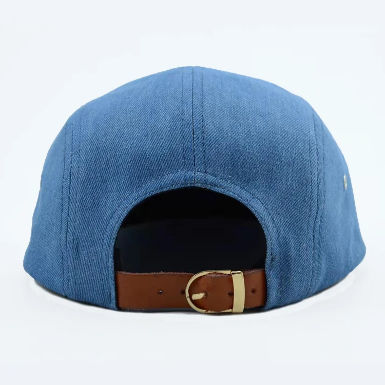 Индивидуальный низкий минимальный заказ Высококачественная кожаная нашивка 5 панелей пять кепки шляпы с кожаным ремешком