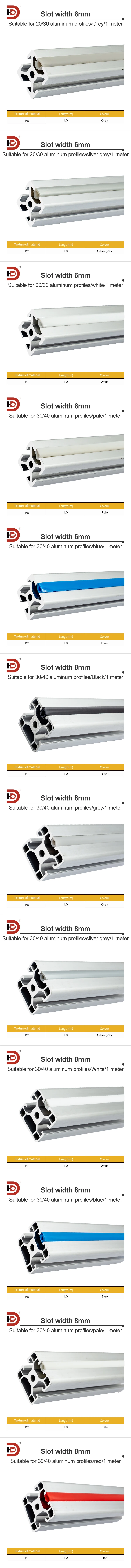 Aluminum Profile Flat Sealing Soft Rubber Strip 20/30/40 Aluminum Profile PVC Decorative Strip PE groove Sealing Strip manufacture