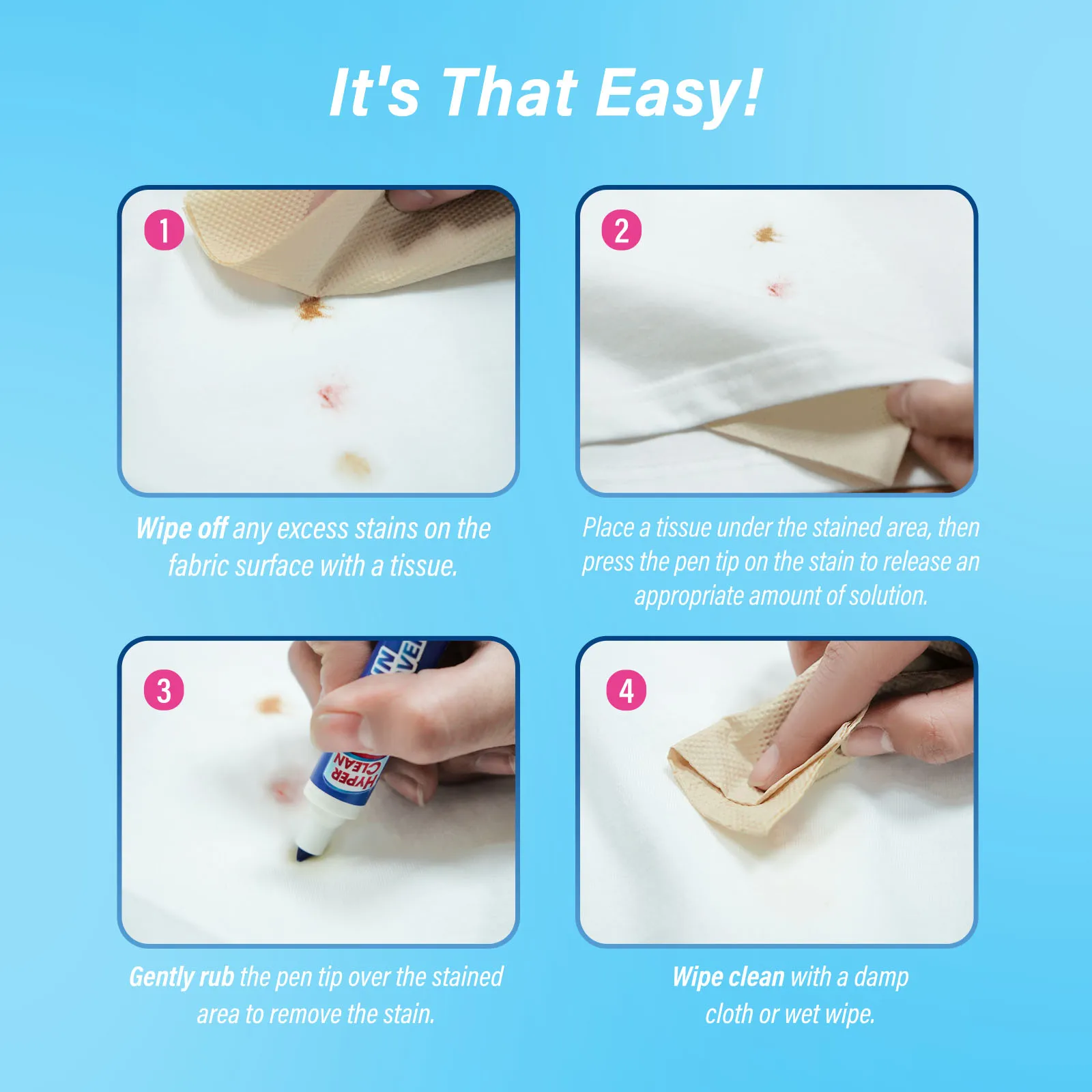9ml to Quickly Clean Dirt Oil Color Spot Food Drink on the Go Instant Laundry Clean Clothes Bleach Stain Remover Pen