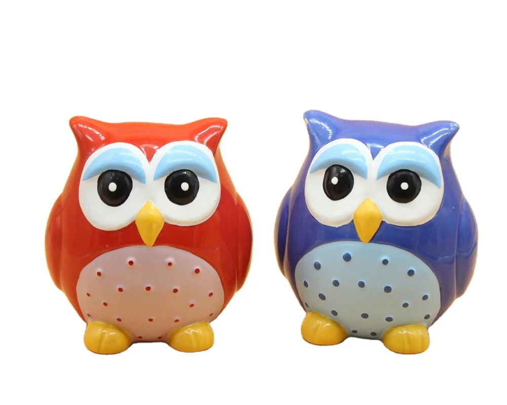 1PC Ceramic Owl Shaped Piggy Bank Lovely Saving Box Home Decoration Craft 