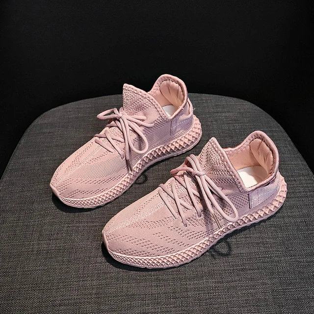 Summer 2022 New Breathable Women Shoes Comfortable Sports Lace-up Women Shoes Mesh Upper Girls Rubber Sneakers