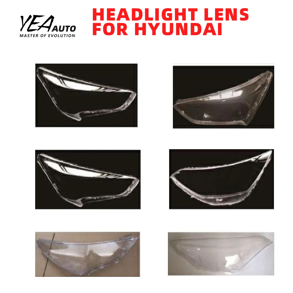 product car headlight glass lampshade cover lens for hyundai tucson sonata elantra accent creta light shade lens cover housing back base-34