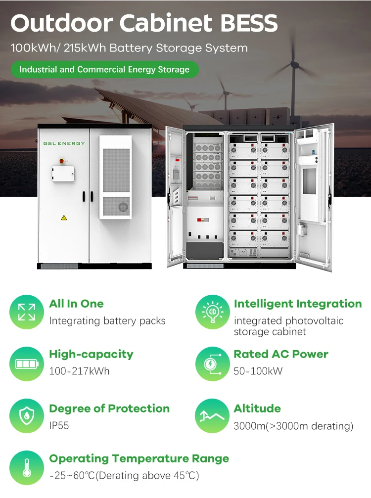 GSL Energy ESS 215kWh High Voltage Lifepo4 Commercial Industrial Solar Energy Storage System Bess BESS Solar Energy Storage
