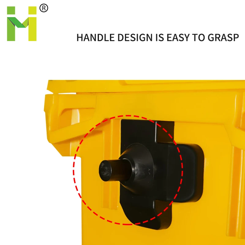 Yellow Garbage Bin 660L 1100L for Hospital Plastic Hazardous Waste Containers Medical Waste Bin