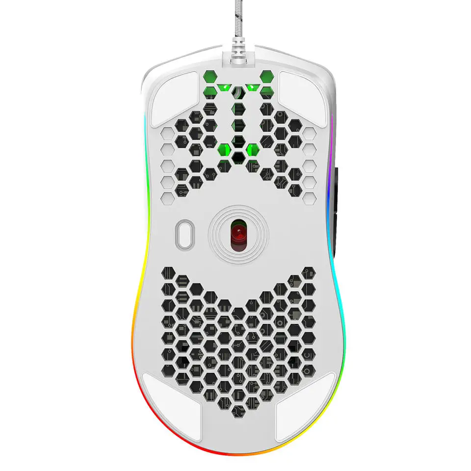HXSJ Programmable Rgb Backlight Mode Ergonomic J900 Wired Gaming Mouse 6 Keys Hole Design for Desktop Computer Factory