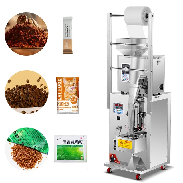 Automatic Food Packaging Machine for Snack Nuts Biscuits Sunflower Seeds Sachet Bag Film Foil Gluing Embossing for Filling