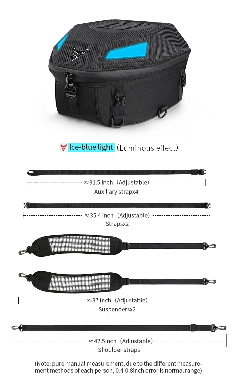 MOTOCENTRIC Hard Shell Tail Bag Durable Motorcycle Luggage