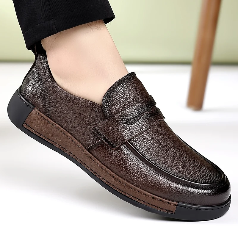 brown leather slip on dress shoes Airwalk Venice Leather CT Slip-On Shoe main image 1