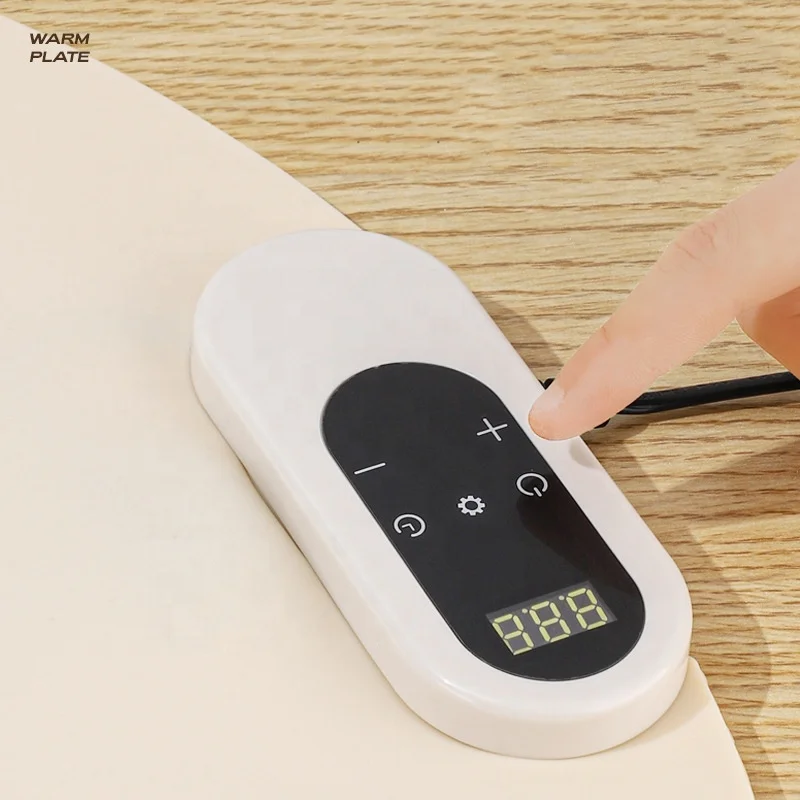 New Extra-Large Round Food Warmer Mat Silicone Soft Foldable Heating Placemat Oil-Resistant Waterproof Smart Meal Insulation Pad 4