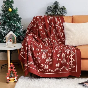 Wholesale Christmas Wearable Blanket Ultra Soft Knitted Blanket for Couch and Bed Souvenir Gift