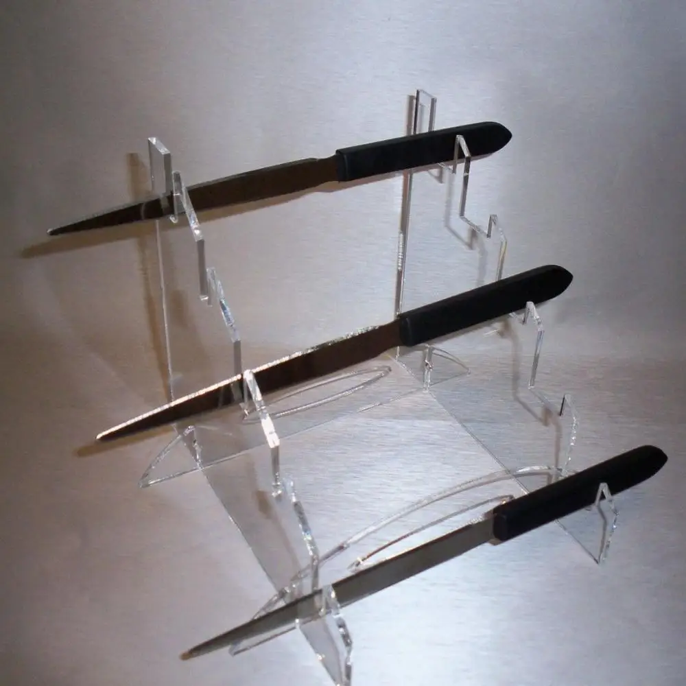 Dagger clear acrylic counter display stand collector or retail 5 knife bayonet dagger 