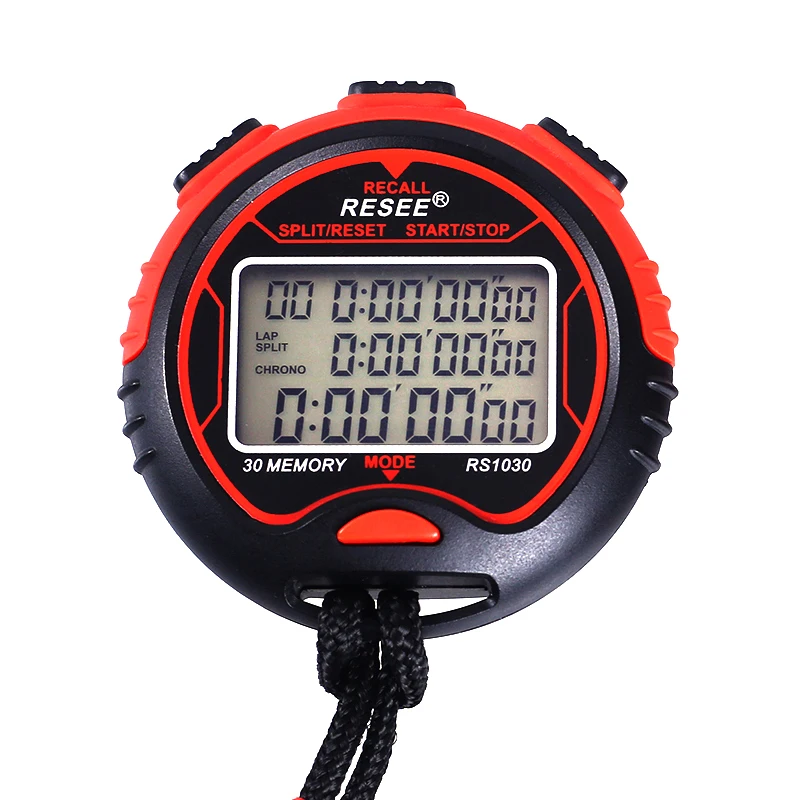 Resee Custom Logo Digital Running Timer 30 Lab Waterproof Professional Sports Stopwatch Electronic Chronometer Digital Display
