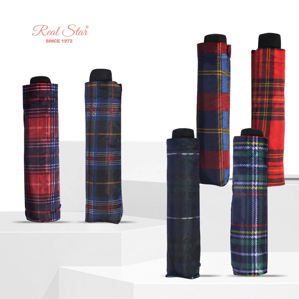 Happy Swan Polyester China Supplier Cheap Market Umbrella Three Folding Manual Umbrella