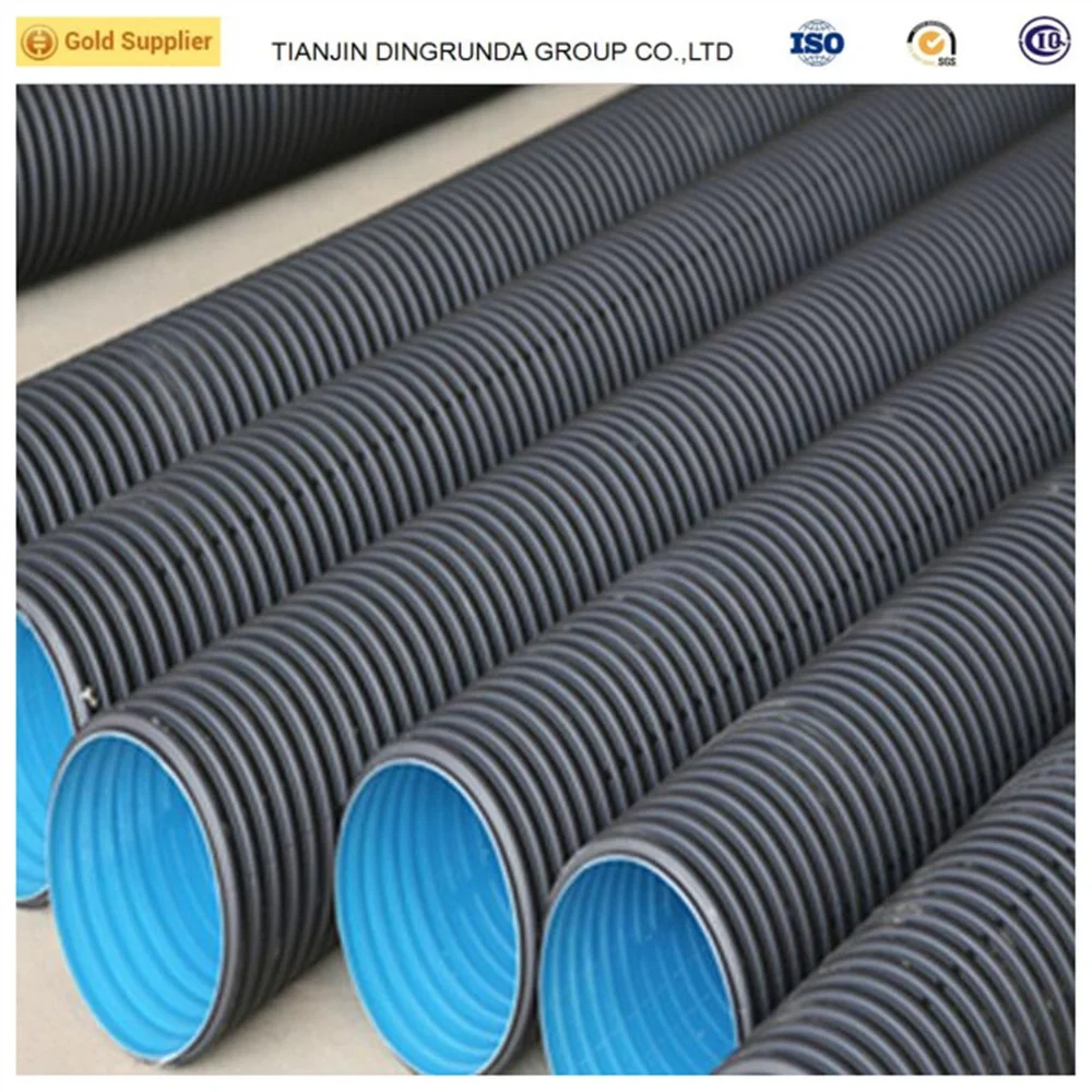 SN4 SN8 HDPE 300mm 二重壁コルゲート排水管 成形ソケット接続 認証