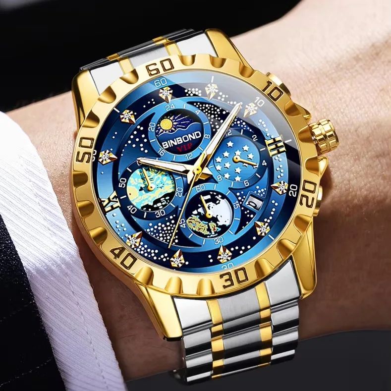 BINBOND 3225 Men's Watch - Stylish Quartz with Luminous Dial