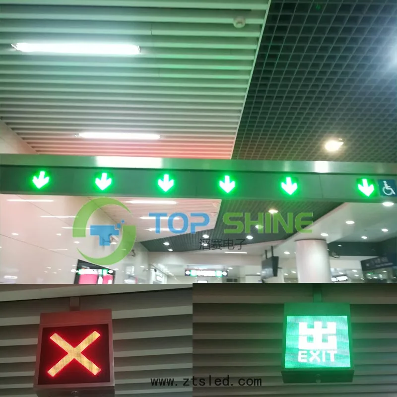 Red Cross Green Arrow Led Display Board Sign High Way Subway Metro Station Led Light Guide Panel